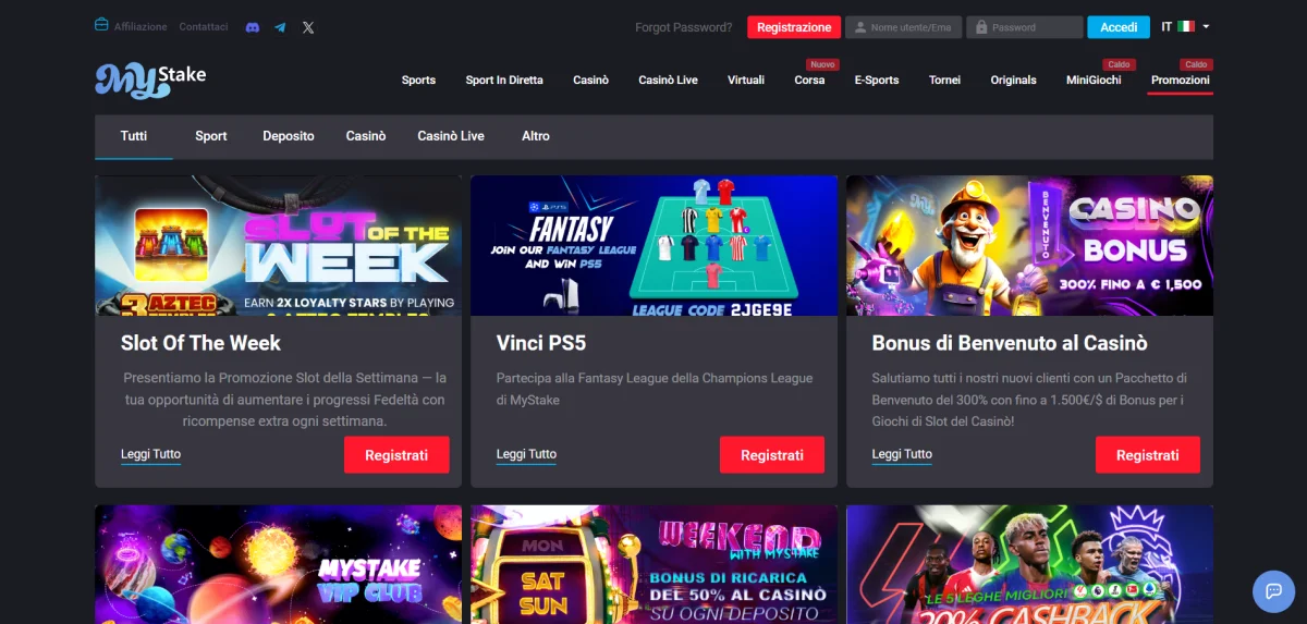 mystake casino codice promozionale